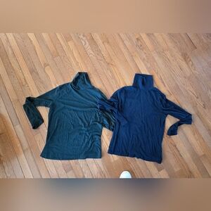 Lot Of 2 Banana Republic Blue Green Turtleneck Medium